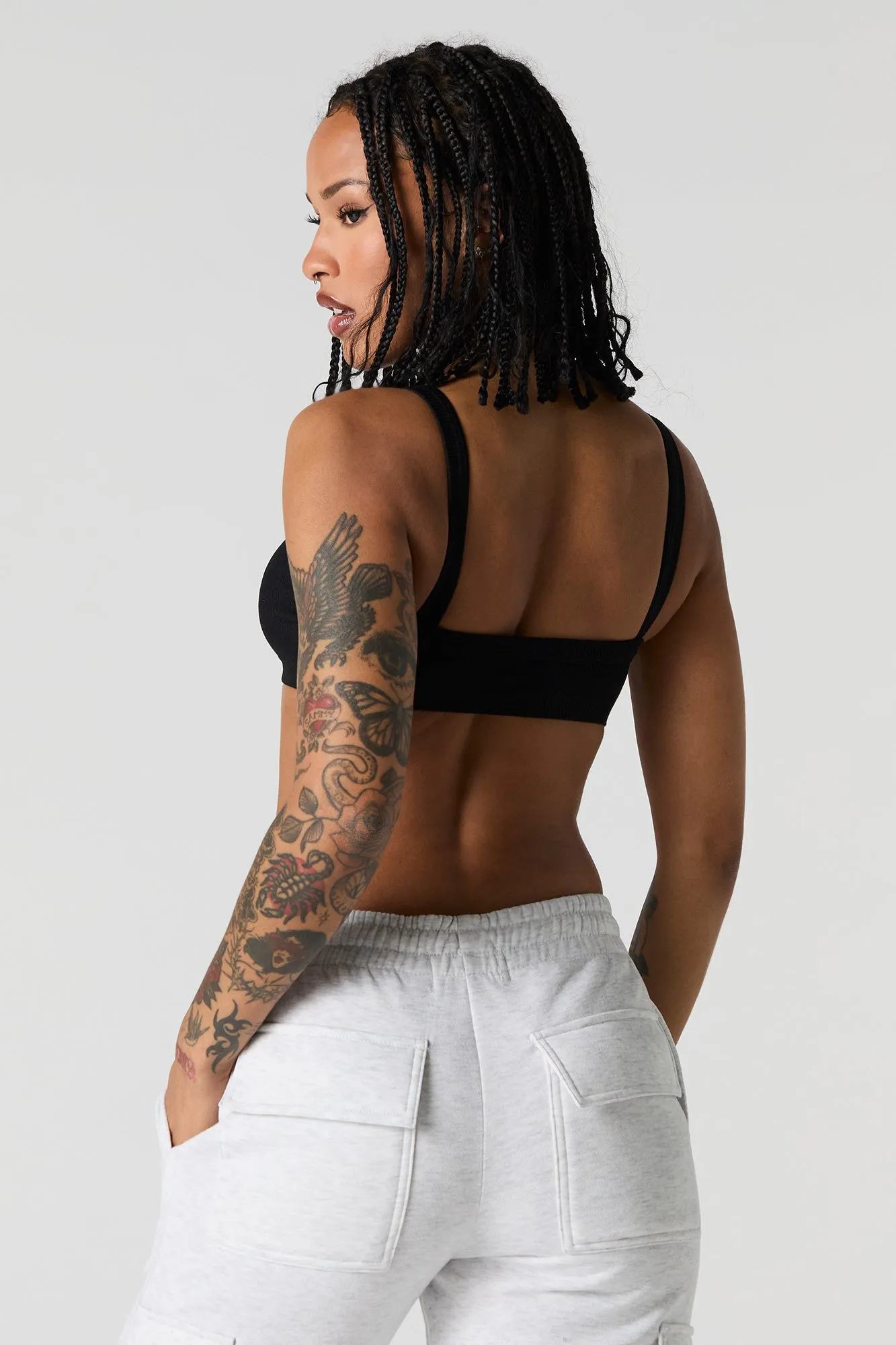 Seamless Ribbed Bralette with Built-In Cups sold by Charlotte Russe product image thumbnail 5