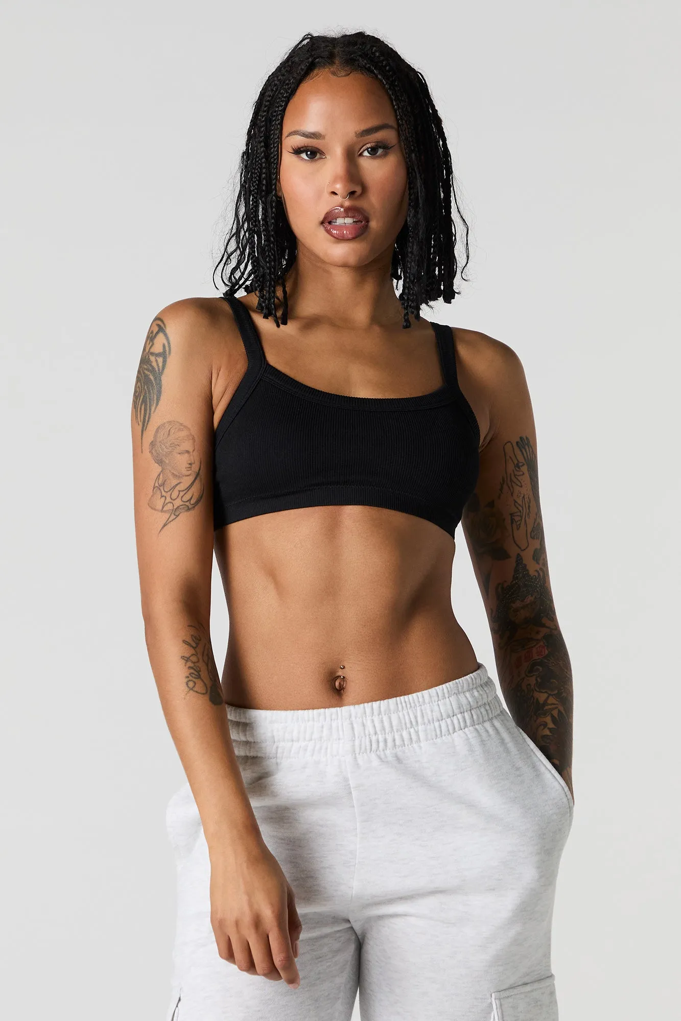 Seamless Ribbed Bralette with Built-In Cups sold by Charlotte Russe product image thumbnail 4