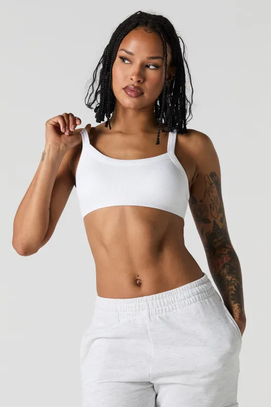 Seamless Ribbed Bralette with Built-In Cups sold by Charlotte Russe