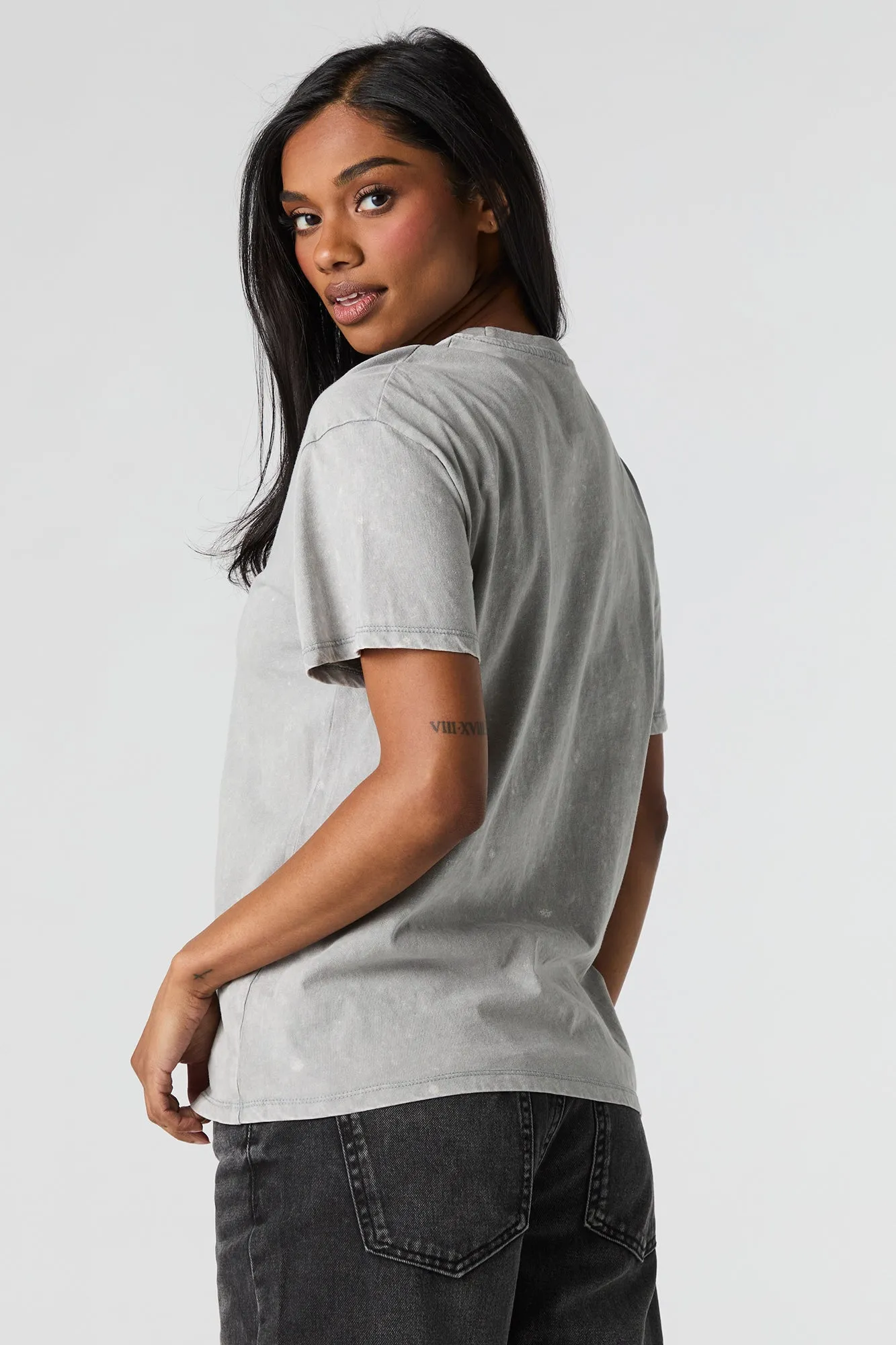 Bow Graphic Washed Boyfriend T-Shirt sold by Charlotte Russe product image thumbnail 2