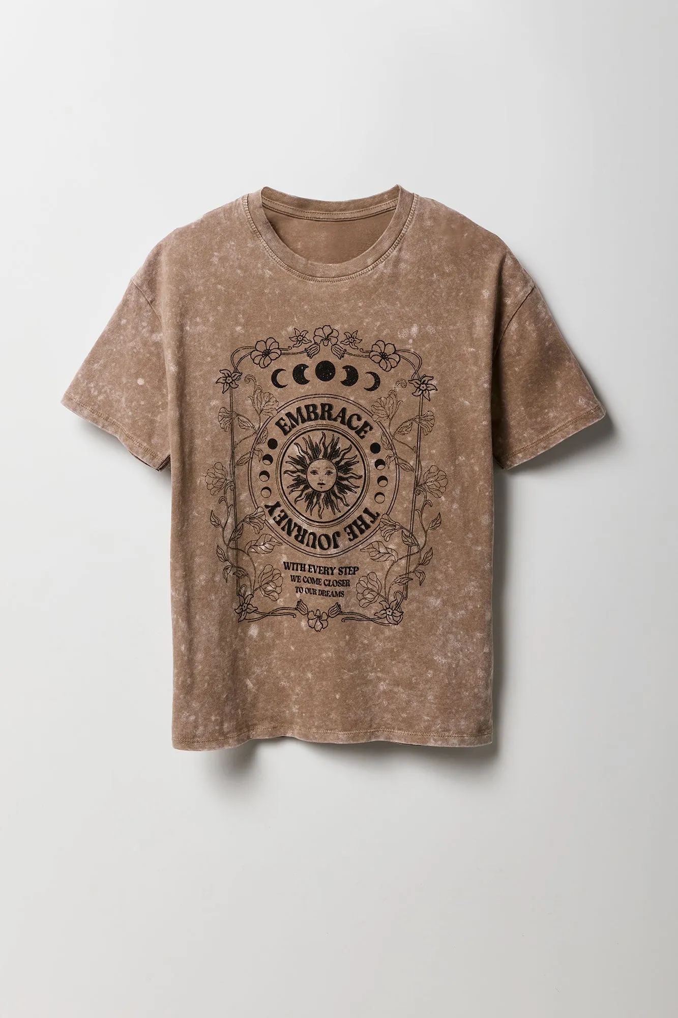 Embrace The Journey Graphic Washed Boyfriend T-Shirt sold by Charlotte Russe product image thumbnail 4