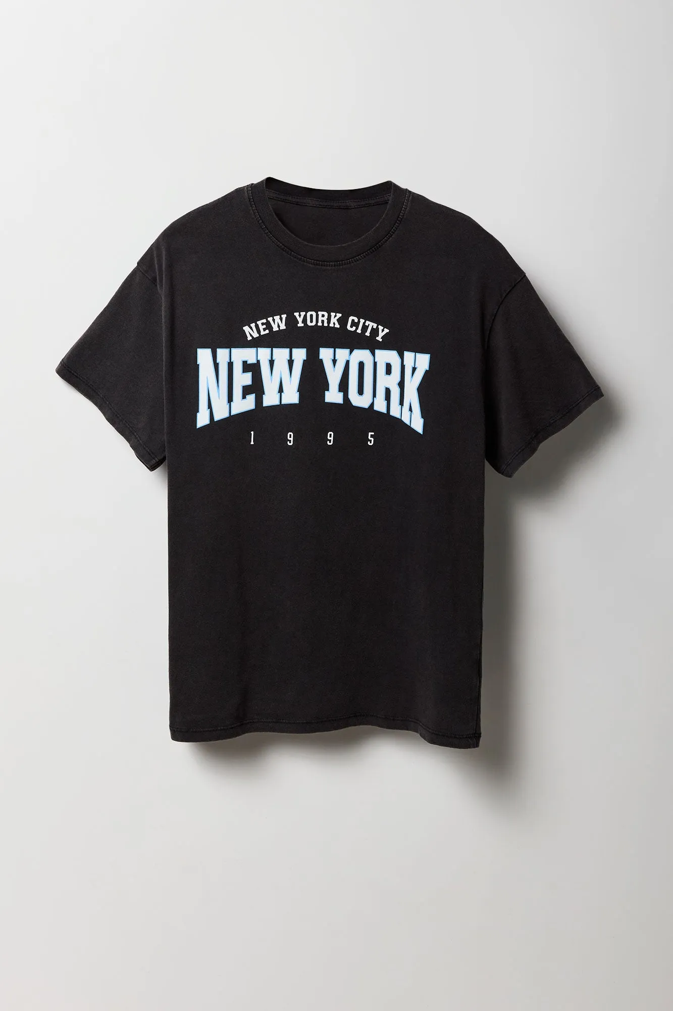 NYC 1995 Graphic Washed Boyfriend T-Shirt sold by Charlotte Russe product image thumbnail 4