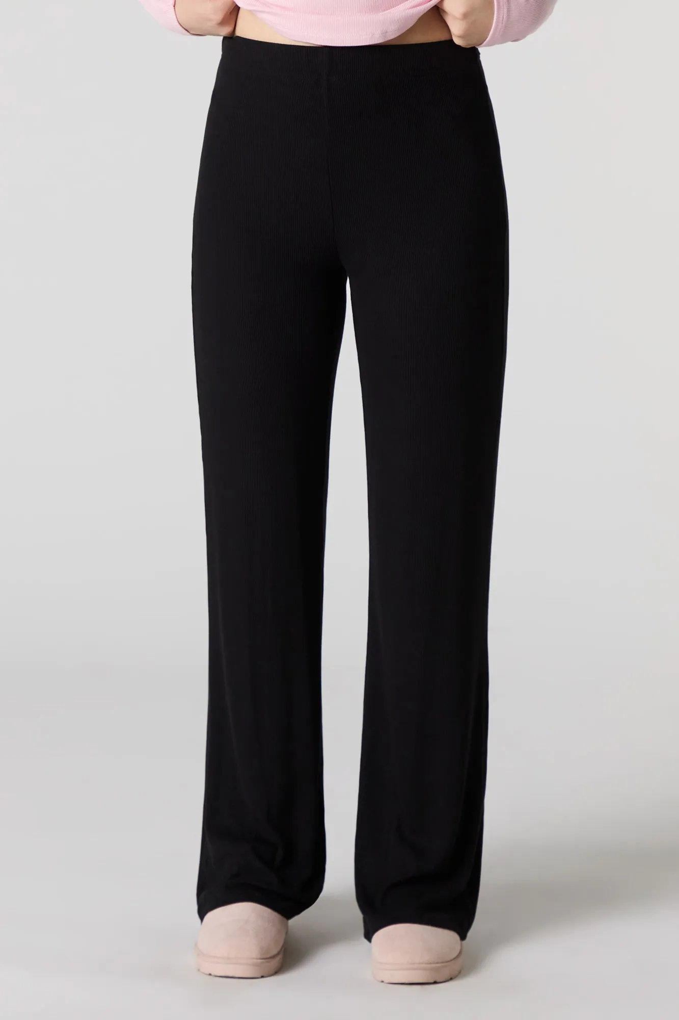 Solid Ribbed Wide Leg Pant sold by Charlotte Russe product image thumbnail 5