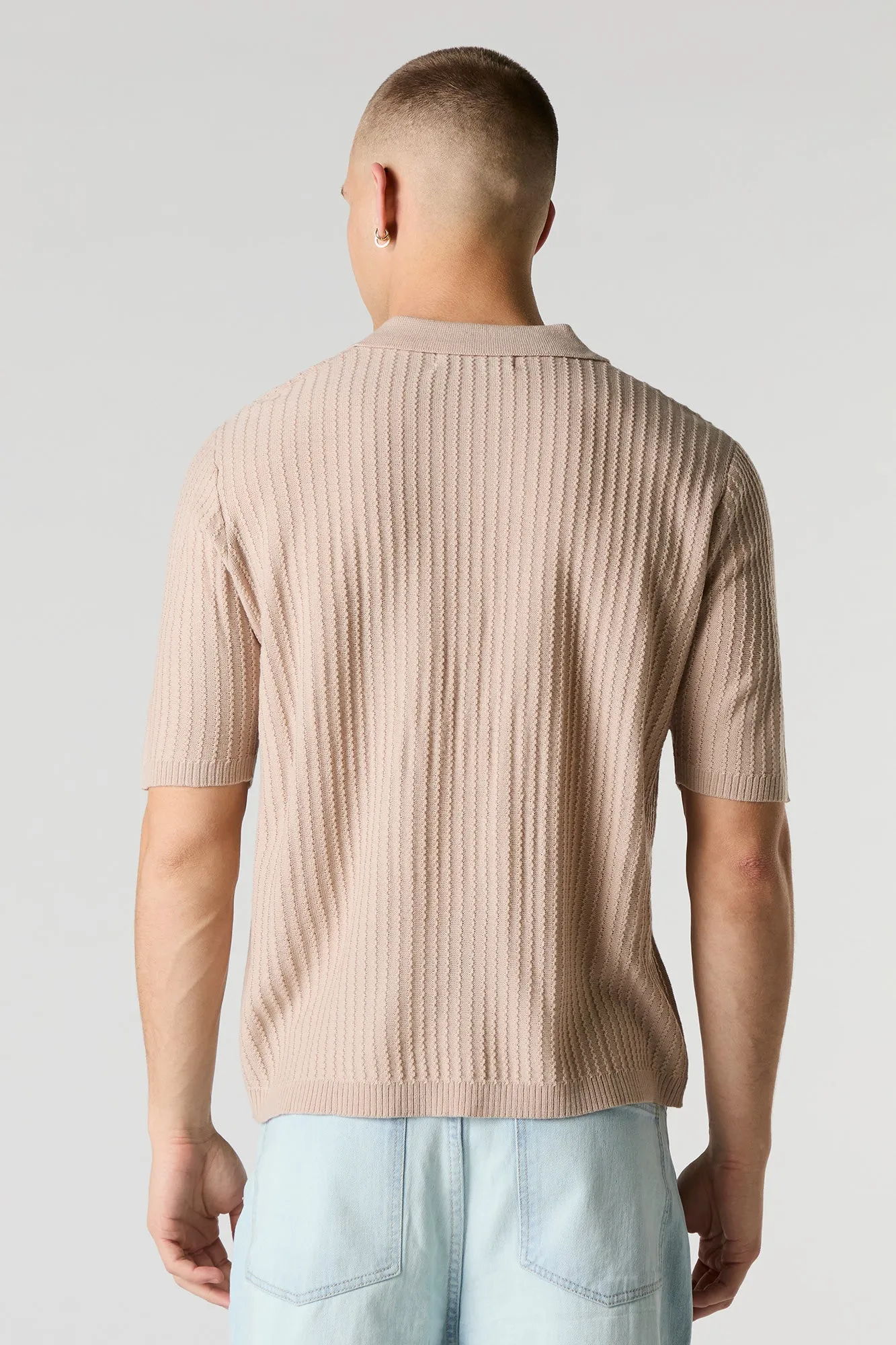 Textured Knit Polo Top sold by Charlotte Russe product image thumbnail 2