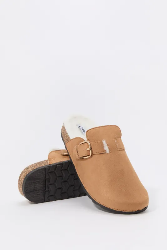 Faux Fur Lined Clog Slide sold by Charlotte Russe