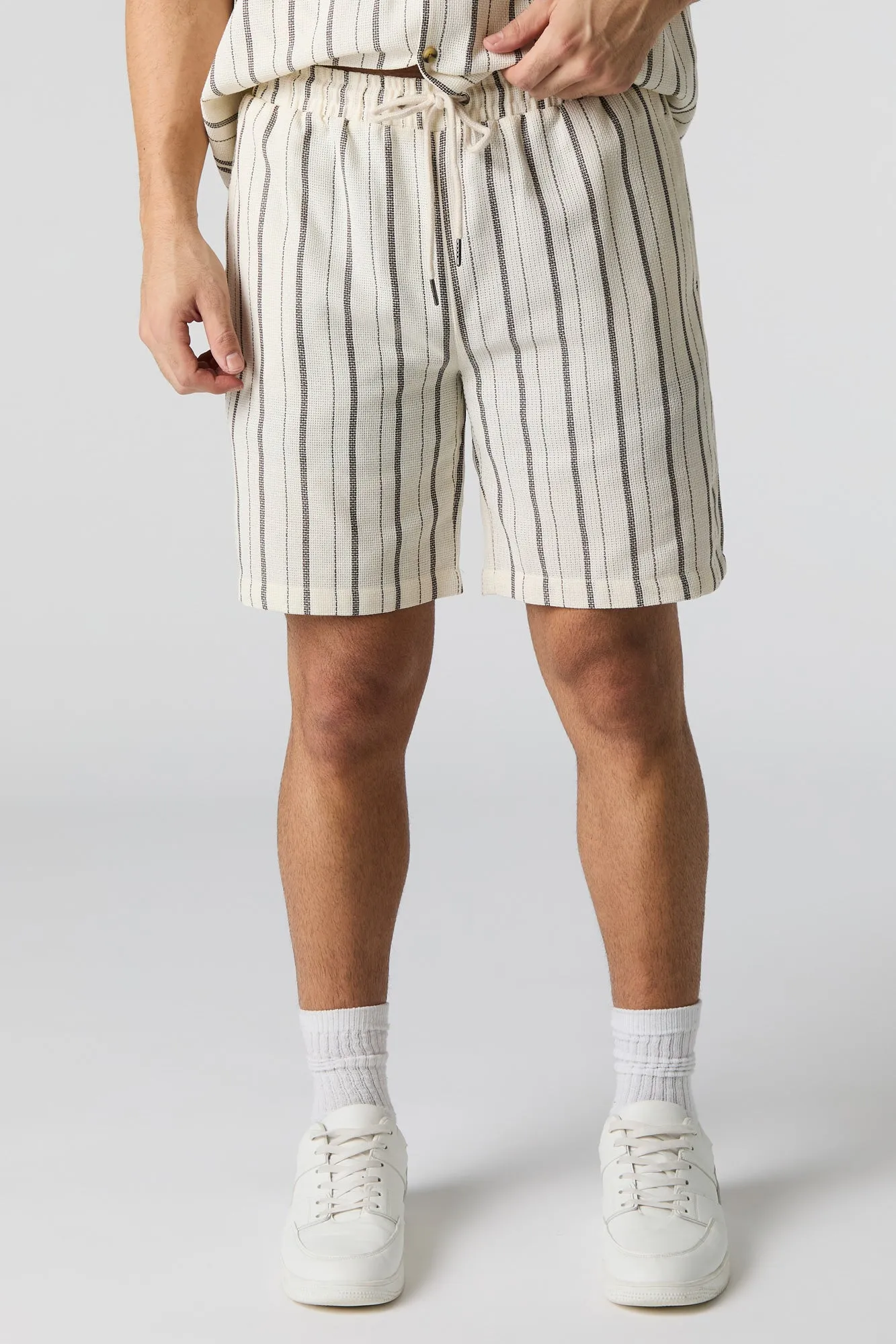 Textured Striped Knit Drawstring Short sold by Charlotte Russe product image thumbnail 4