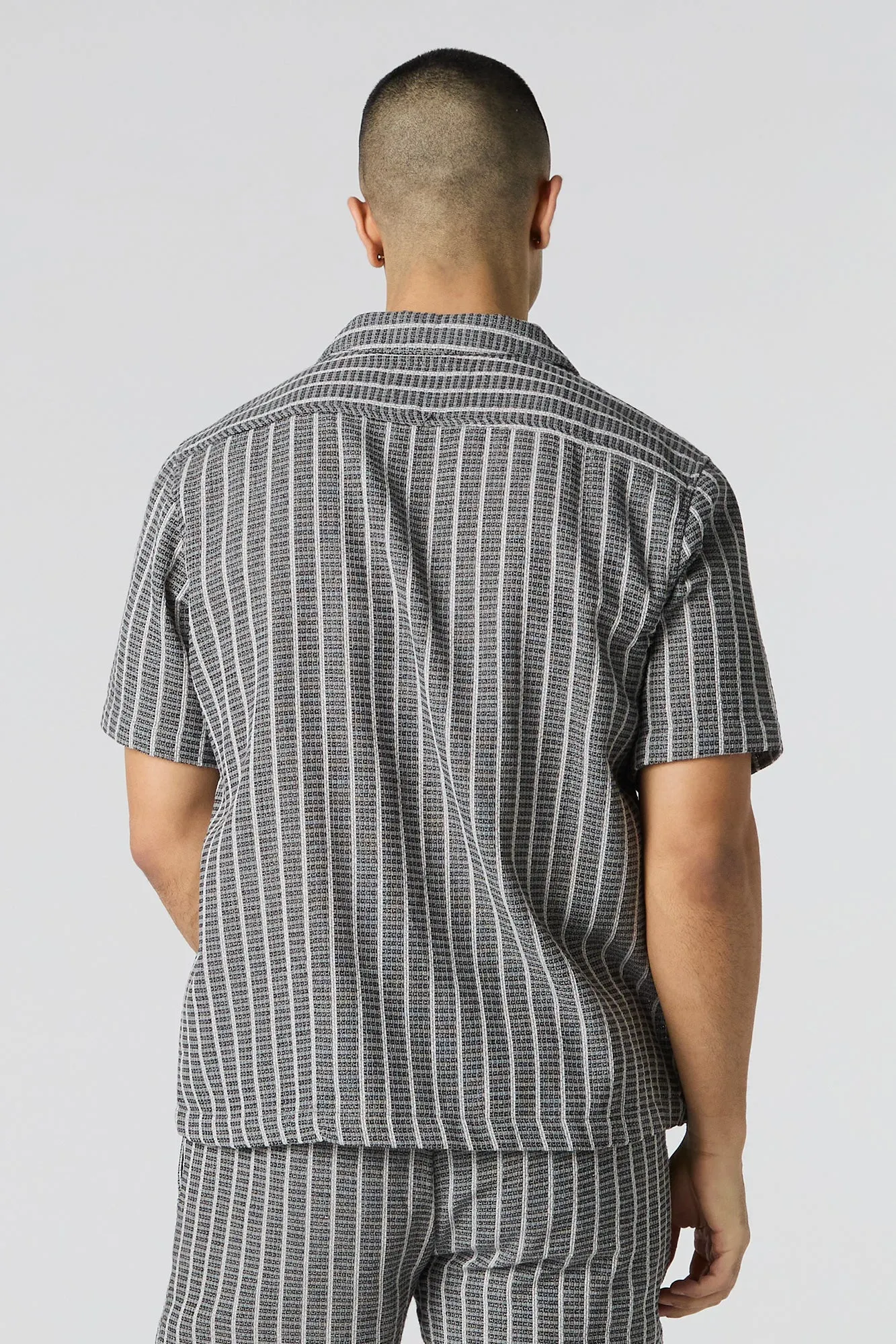 Textured Striped Knit Button-Up Top sold by Charlotte Russe product image thumbnail 2