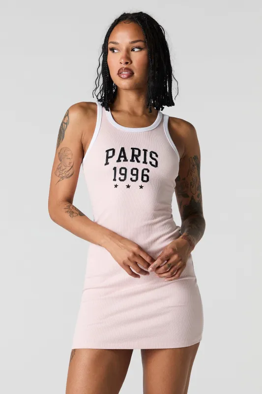 City Embroidered Ribbed Mini Tank Dress sold by Charlotte Russe