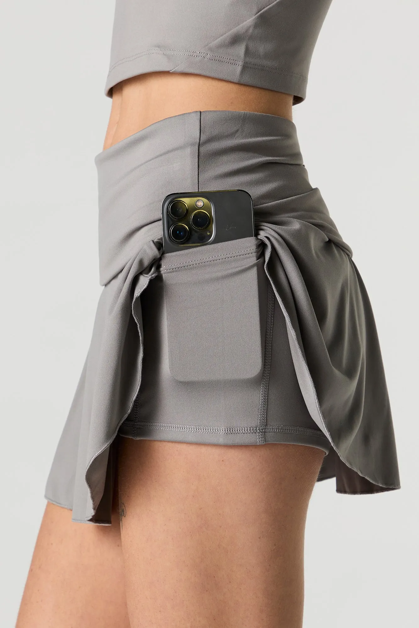 Active Foldover Waist Mini Skort with Pockets sold by Charlotte Russe product image thumbnail 4