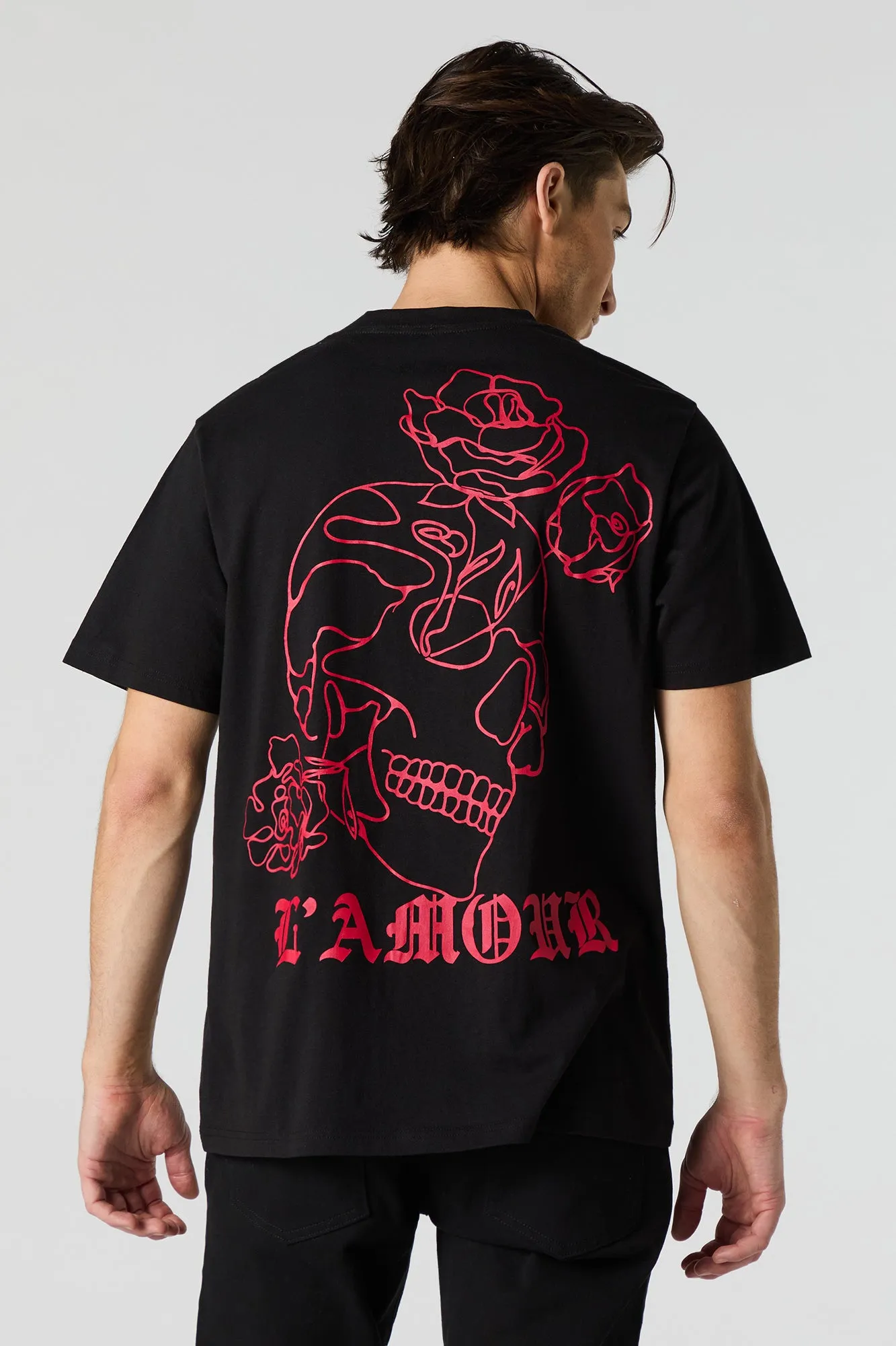 Skull & Roses Graphic T-Shirt sold by Charlotte Russe