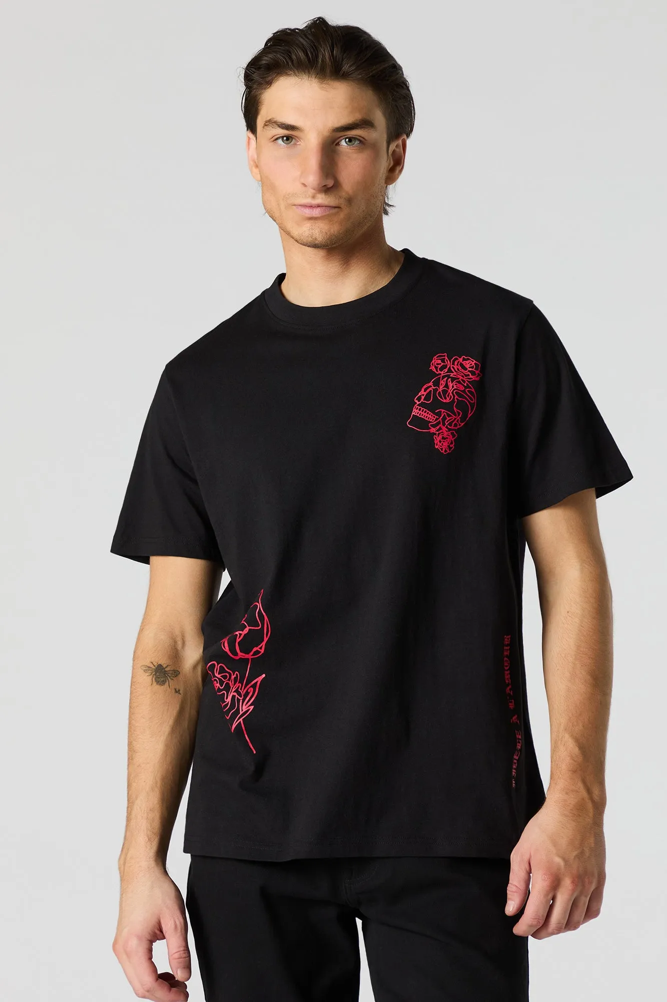 Skull & Roses Graphic T-Shirt sold by Charlotte Russe product image thumbnail 2