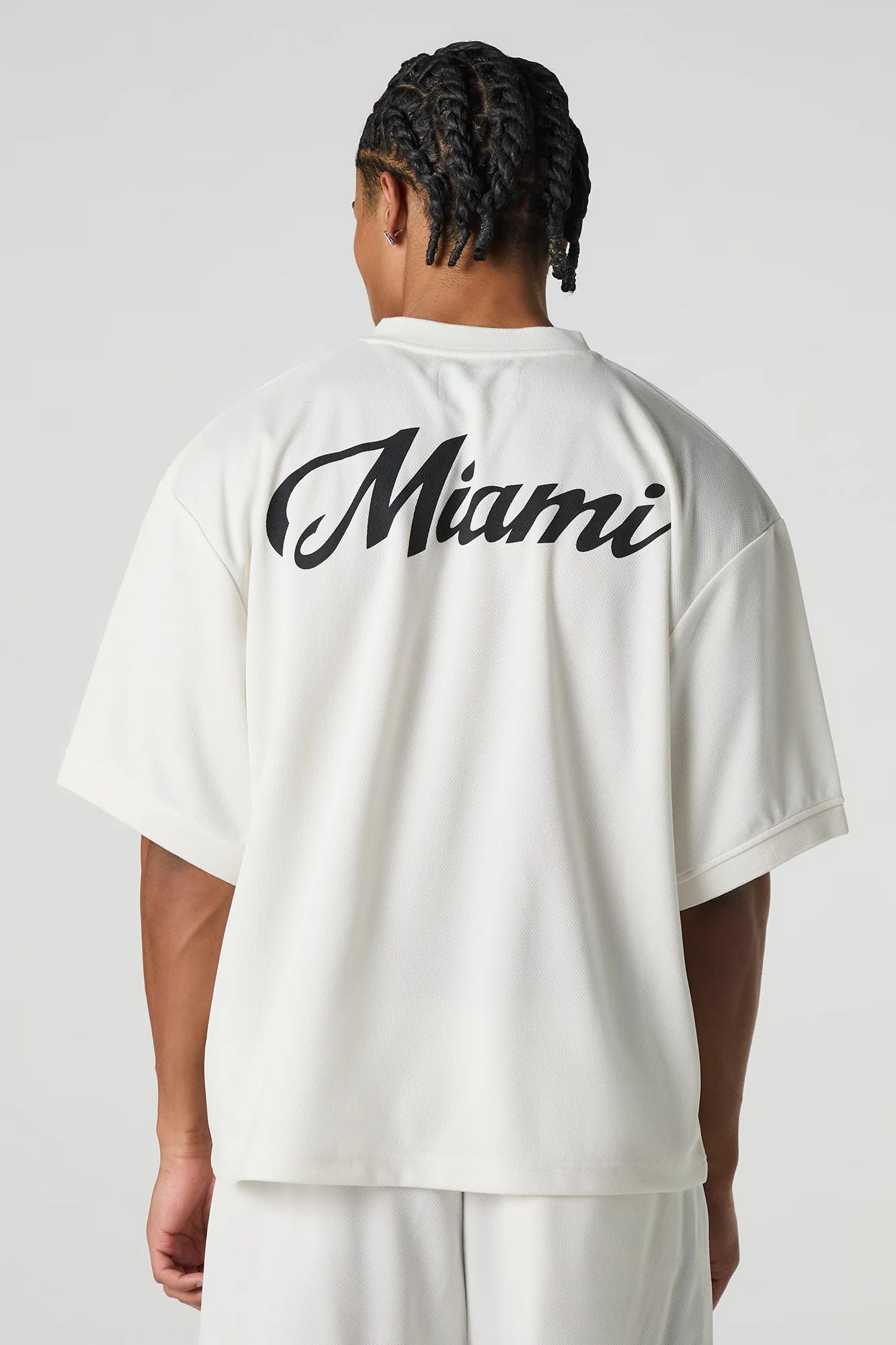 Miami Graphic Mesh Football Jersey sold by Charlotte Russe product image thumbnail 2