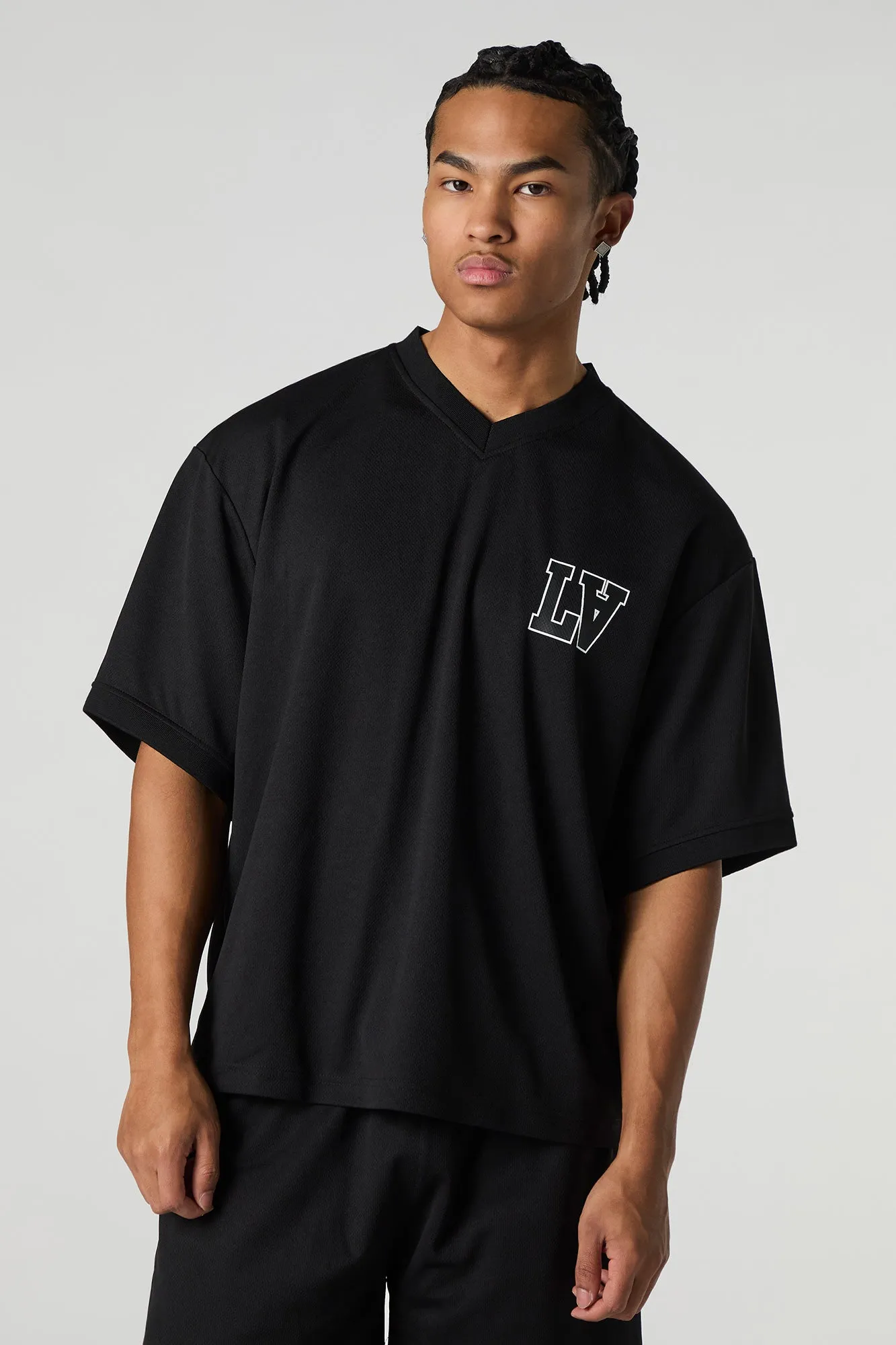 LA Graphic Mesh Football Jersey sold by Charlotte Russe product image thumbnail 2