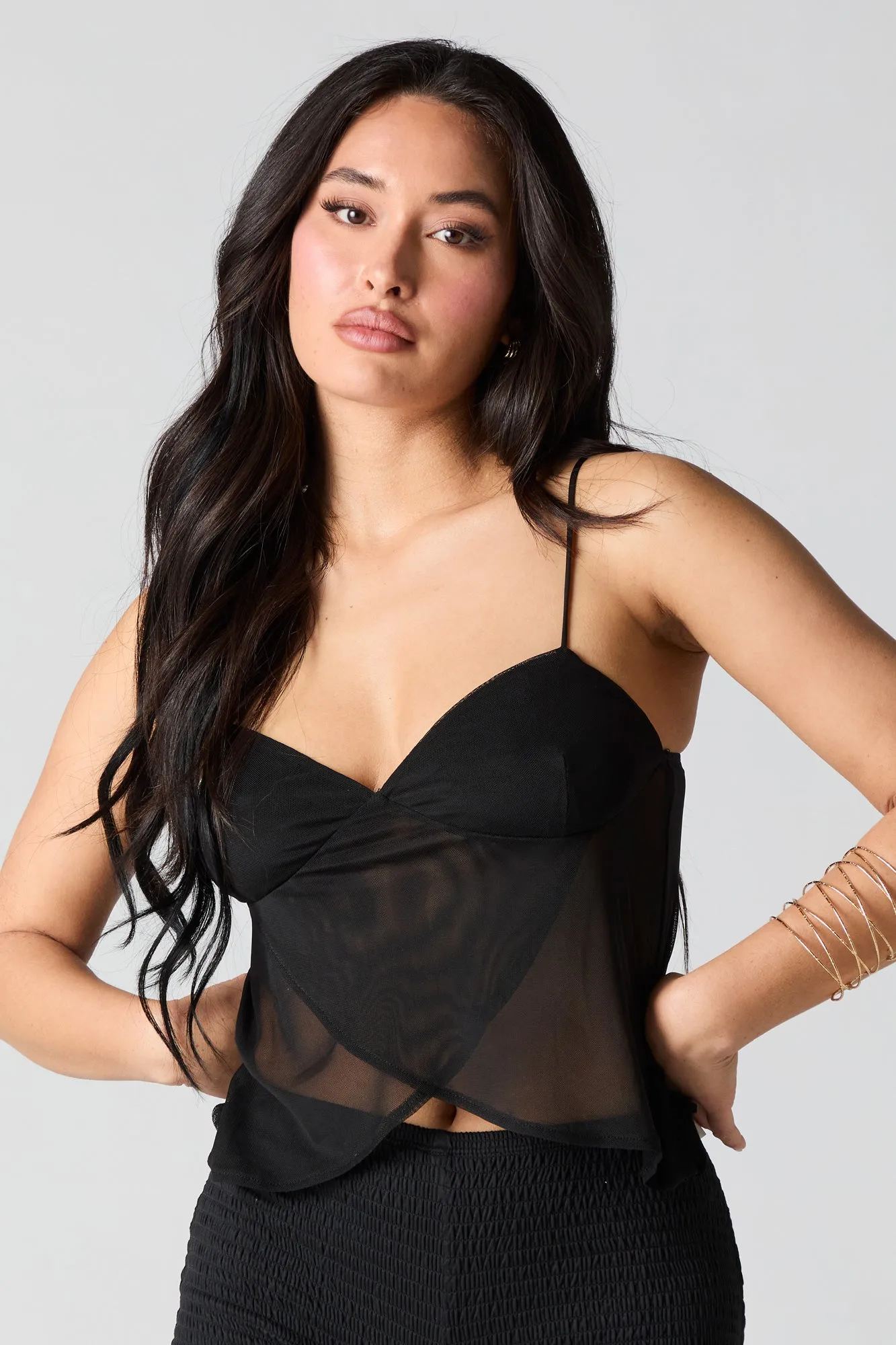 Mesh Wrap Tank sold by Charlotte Russe product image thumbnail 4