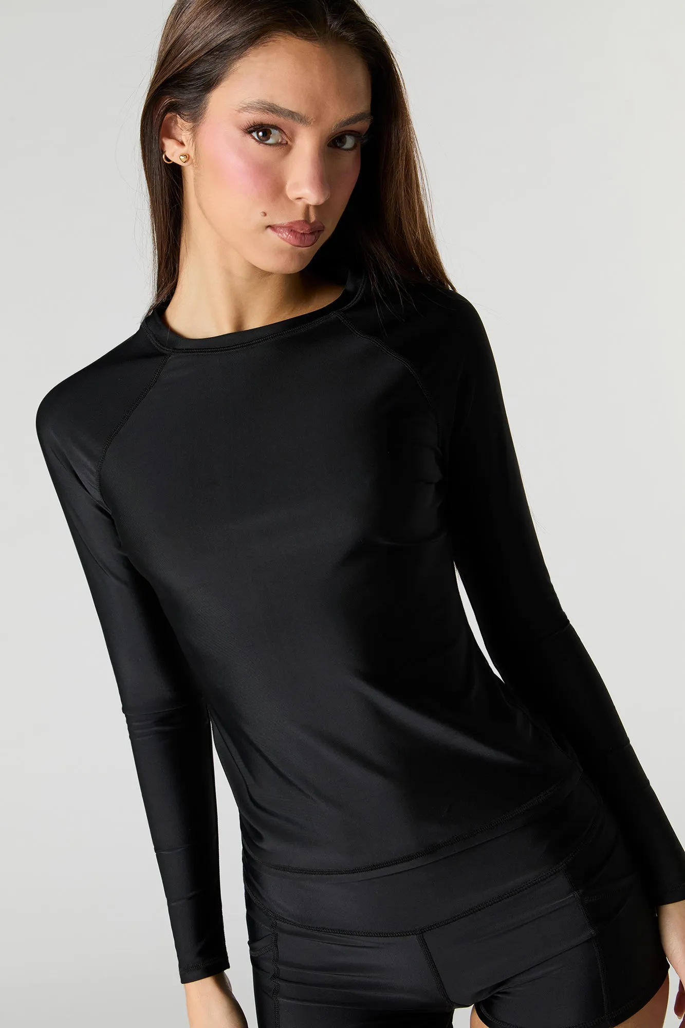 Long Sleeve Rashguard Swim Top sold by Charlotte Russe product image thumbnail 5