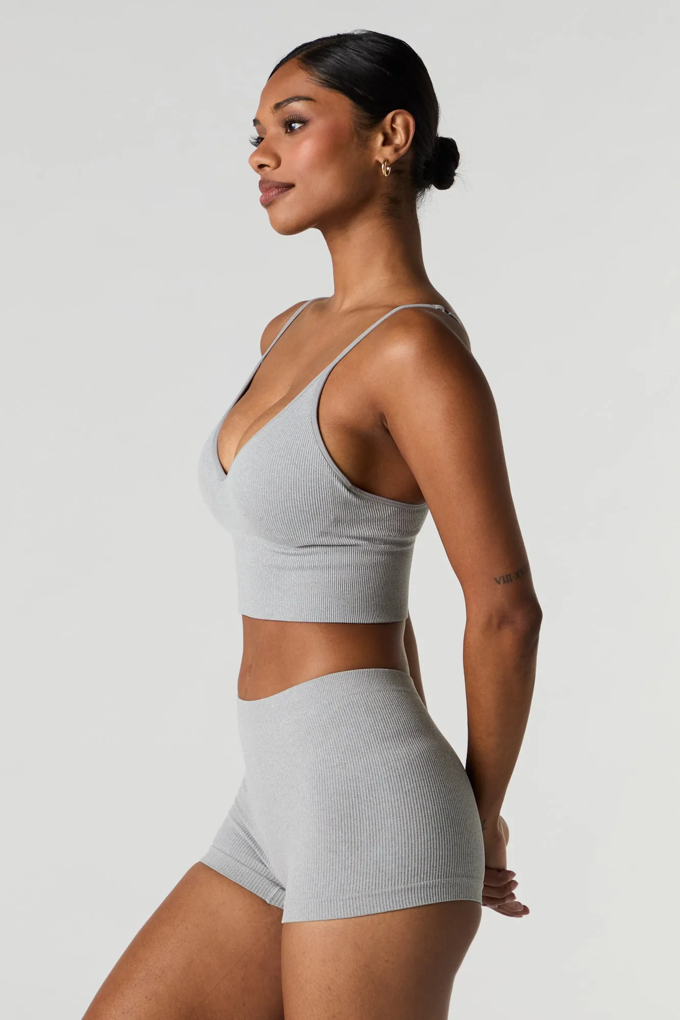 Seamless Ribbed Padded Bralette sold by Charlotte Russe product image thumbnail 2