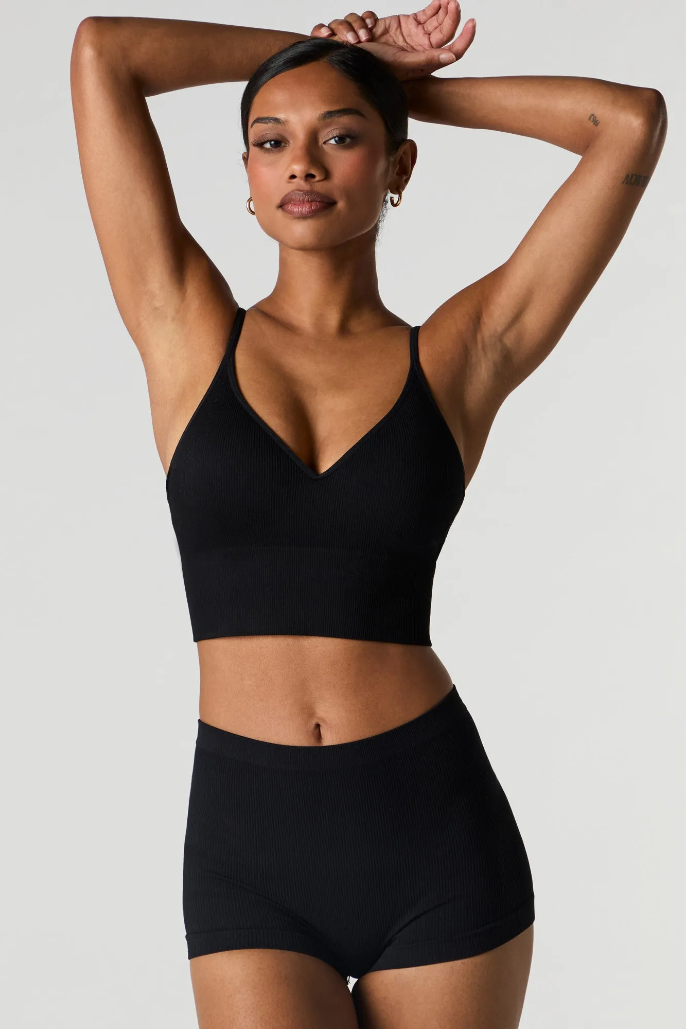 Seamless Ribbed Padded Bralette sold by Charlotte Russe product image thumbnail 4