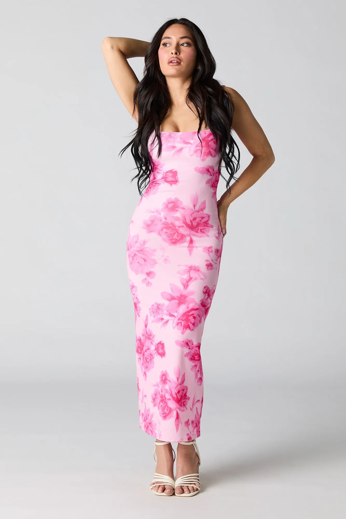 Contour Square Neck Maxi Dress with Built-In Cups sold by Charlotte Russe