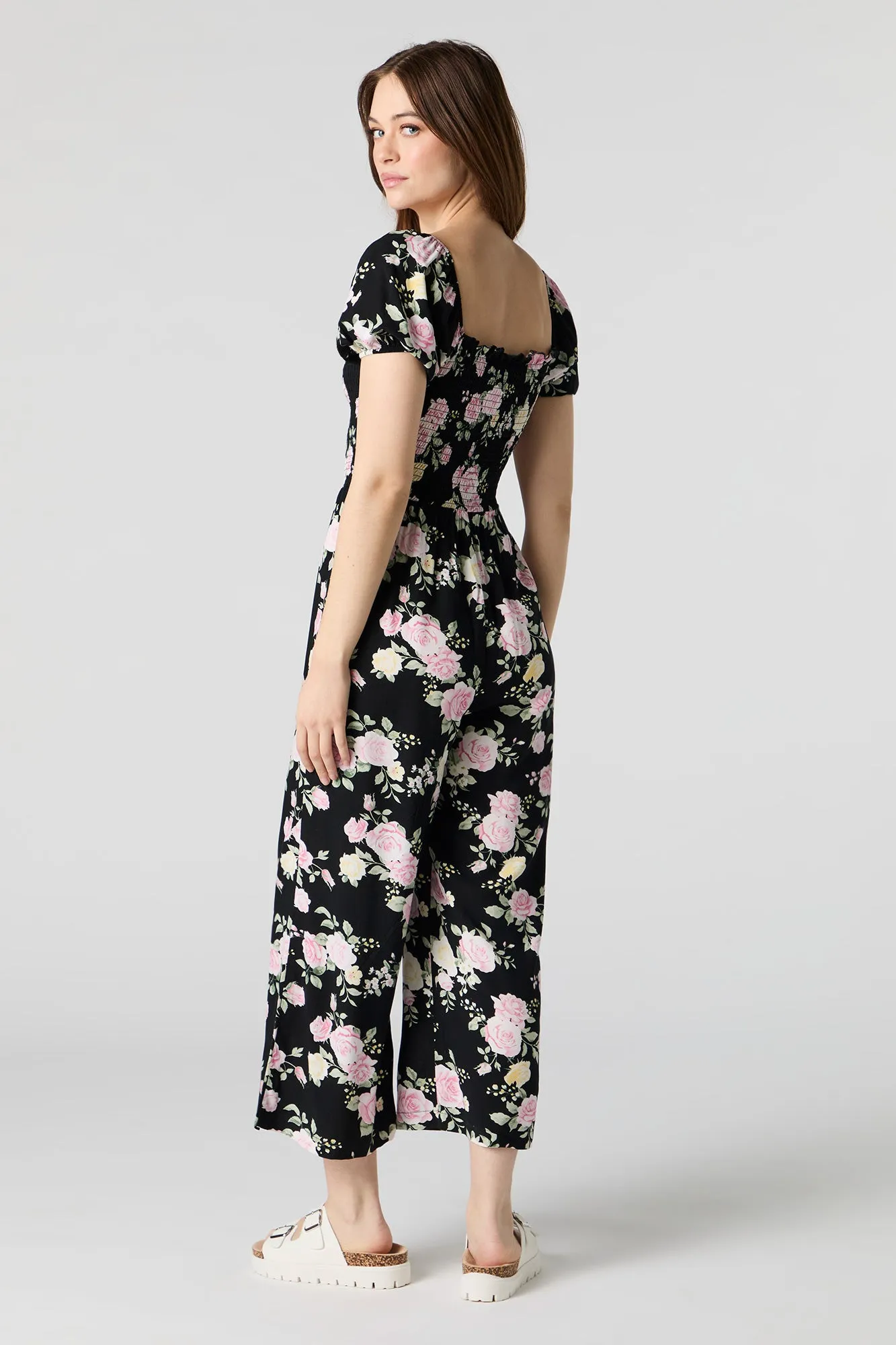 Printed Smocked Jumpsuit sold by Charlotte Russe product image thumbnail 3