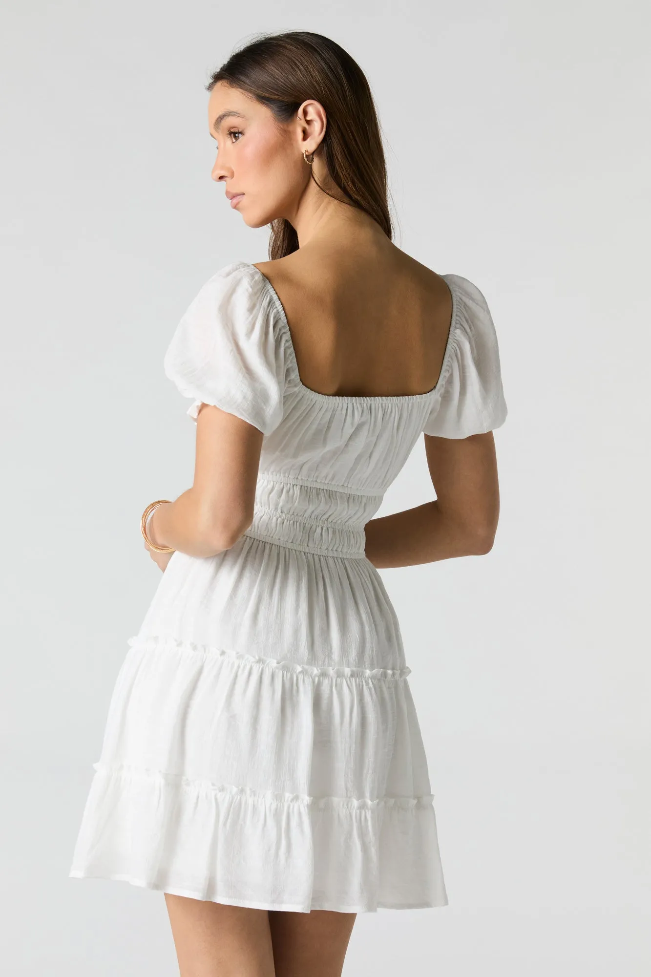 Smocked Tiered Mini Dress sold by Charlotte Russe product image thumbnail 5