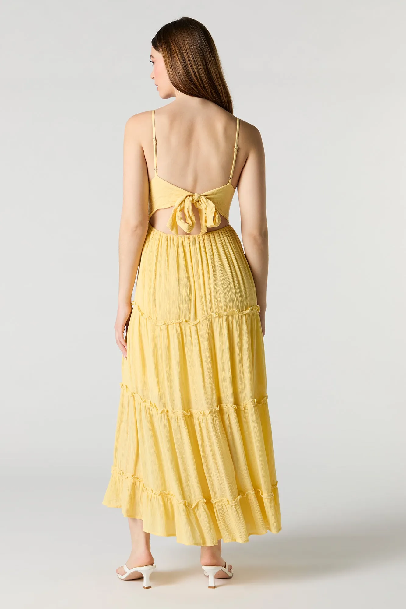 Crochet Trim Tiered Midi Dress sold by Charlotte Russe product image thumbnail 3