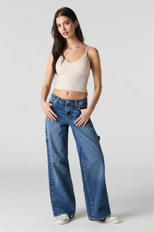 Low Rise Wide Leg Carpenter Jean sold by Charlotte Russe