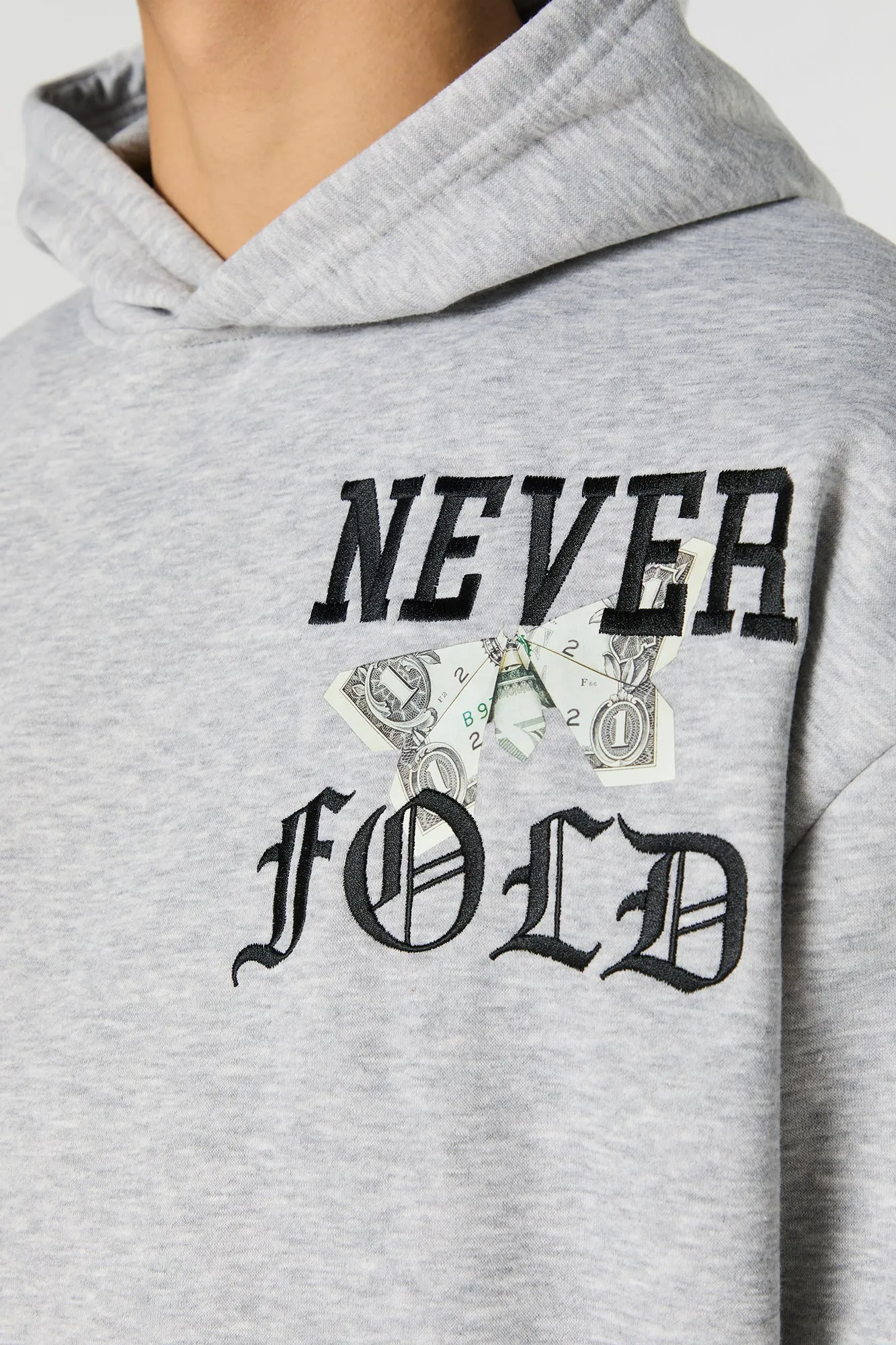 Embroidered Graphic Fleece Hoodie sold by Charlotte Russe product image thumbnail 4