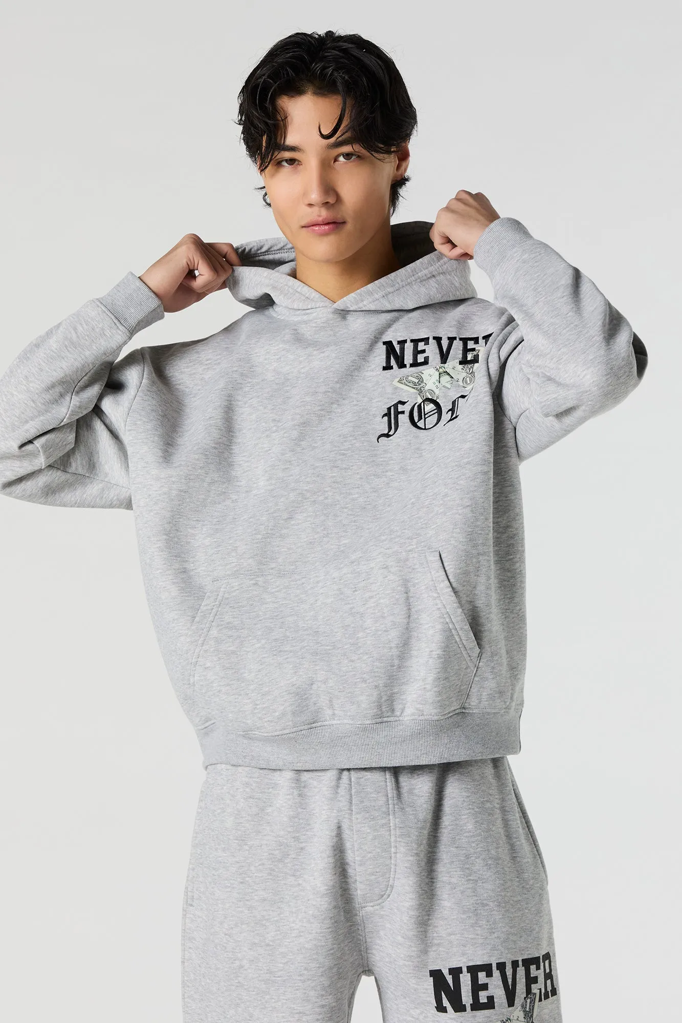 Embroidered Graphic Fleece Hoodie sold by Charlotte Russe product image thumbnail 2