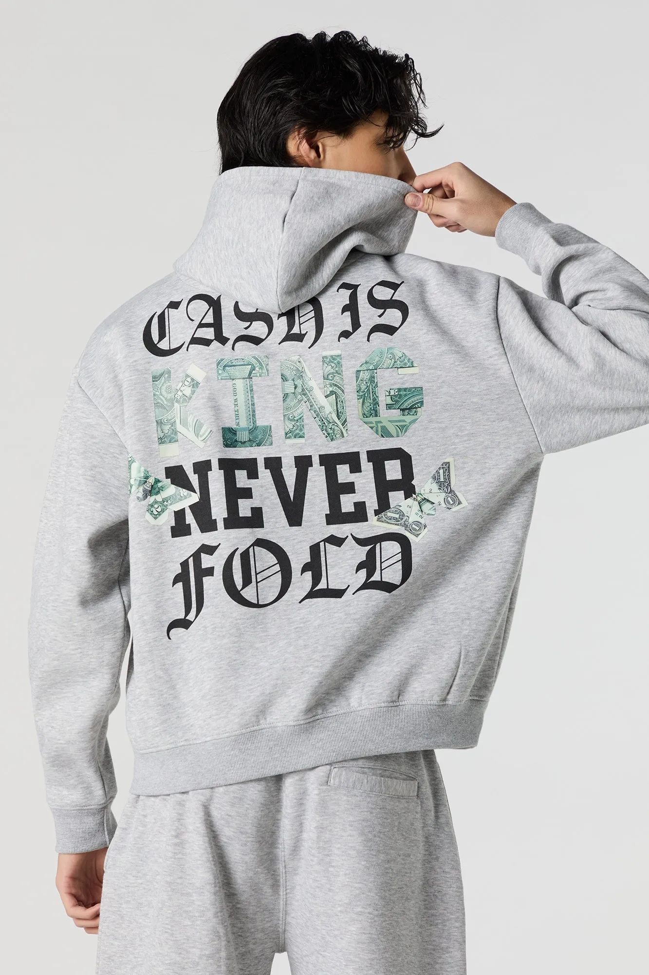 Embroidered Graphic Fleece Hoodie sold by Charlotte Russe