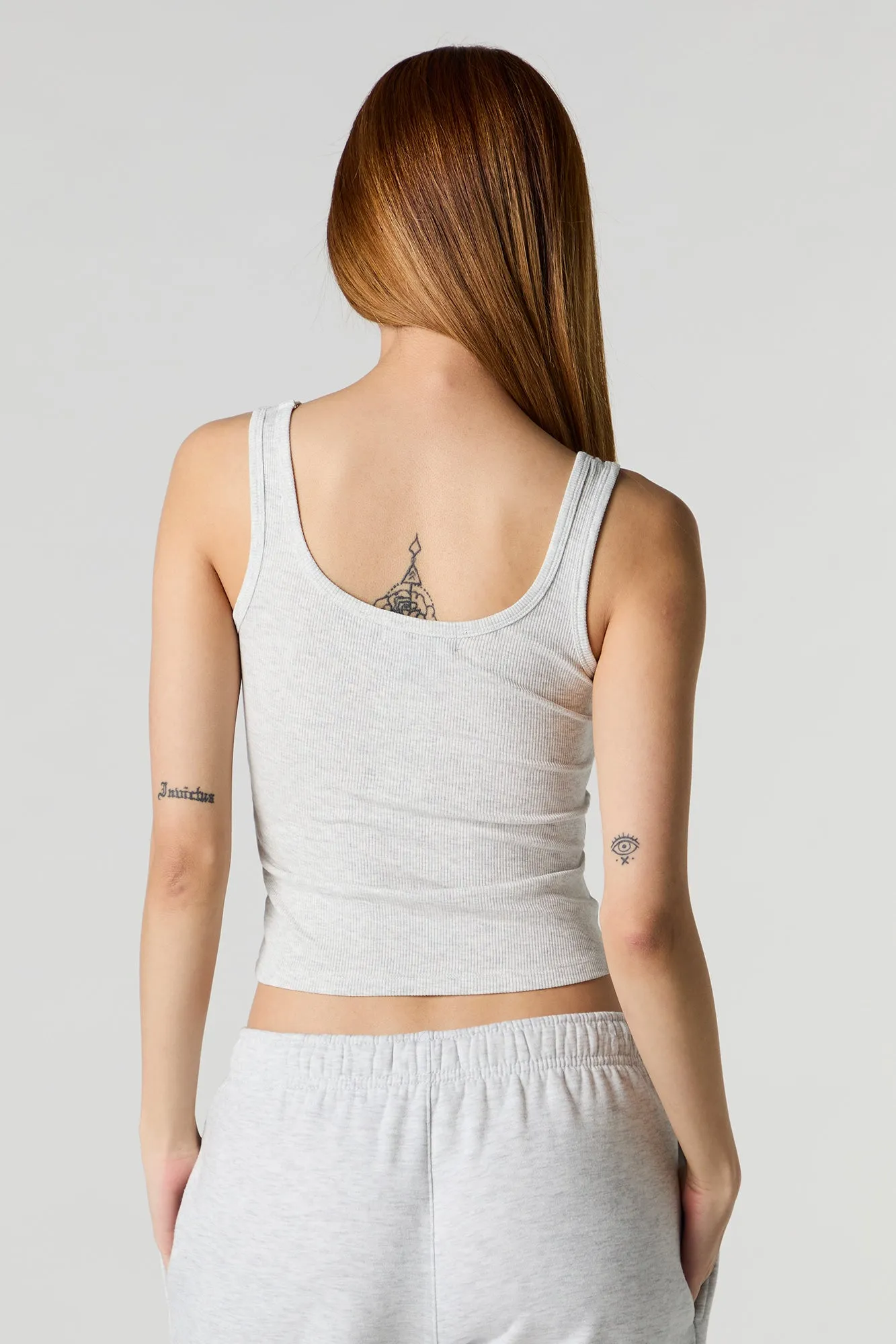 Ribbed V-Neck Skimmer Tank sold by Charlotte Russe product image thumbnail 5