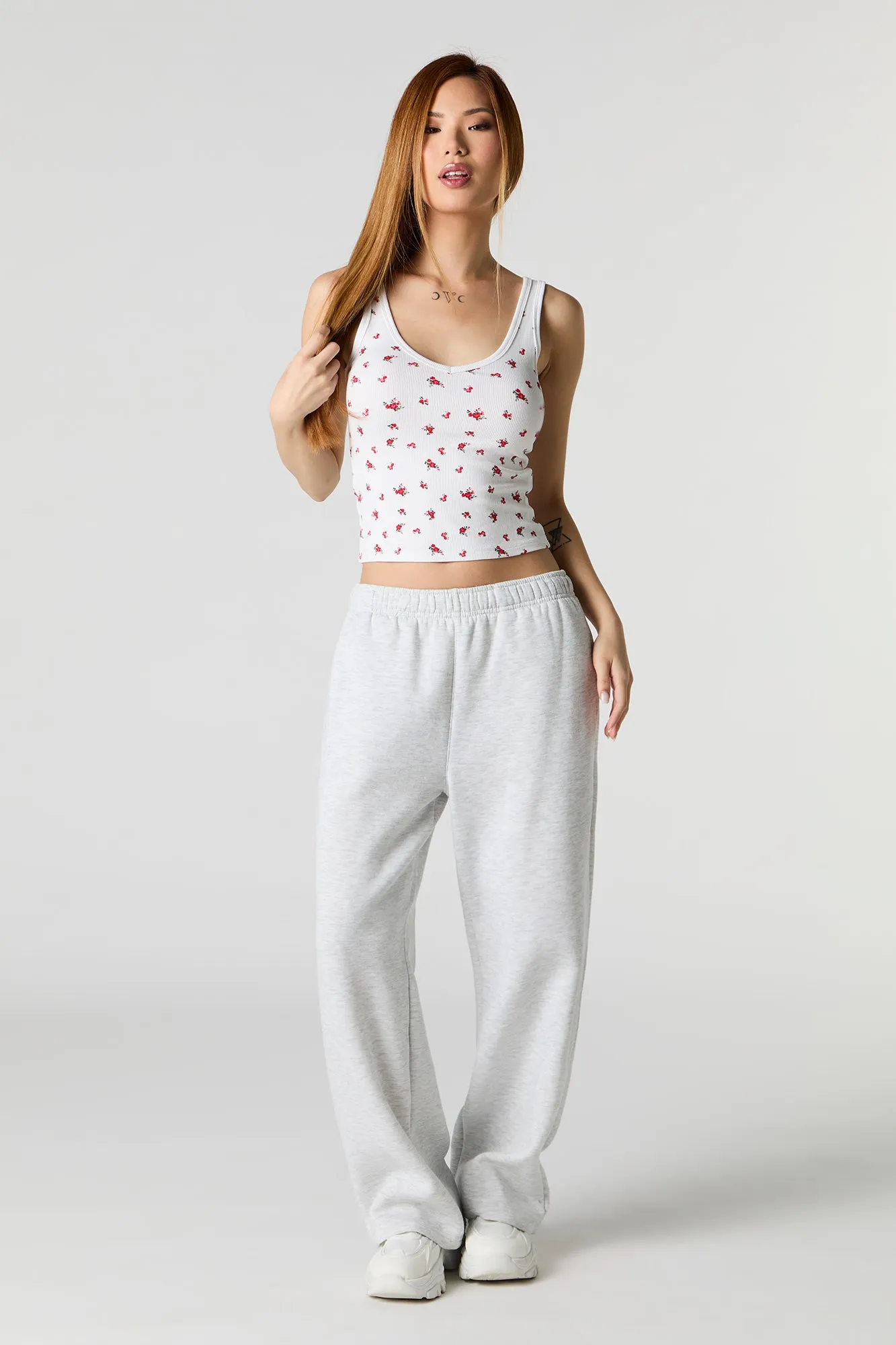 Ribbed V-Neck Skimmer Tank sold by Charlotte Russe product image thumbnail 3