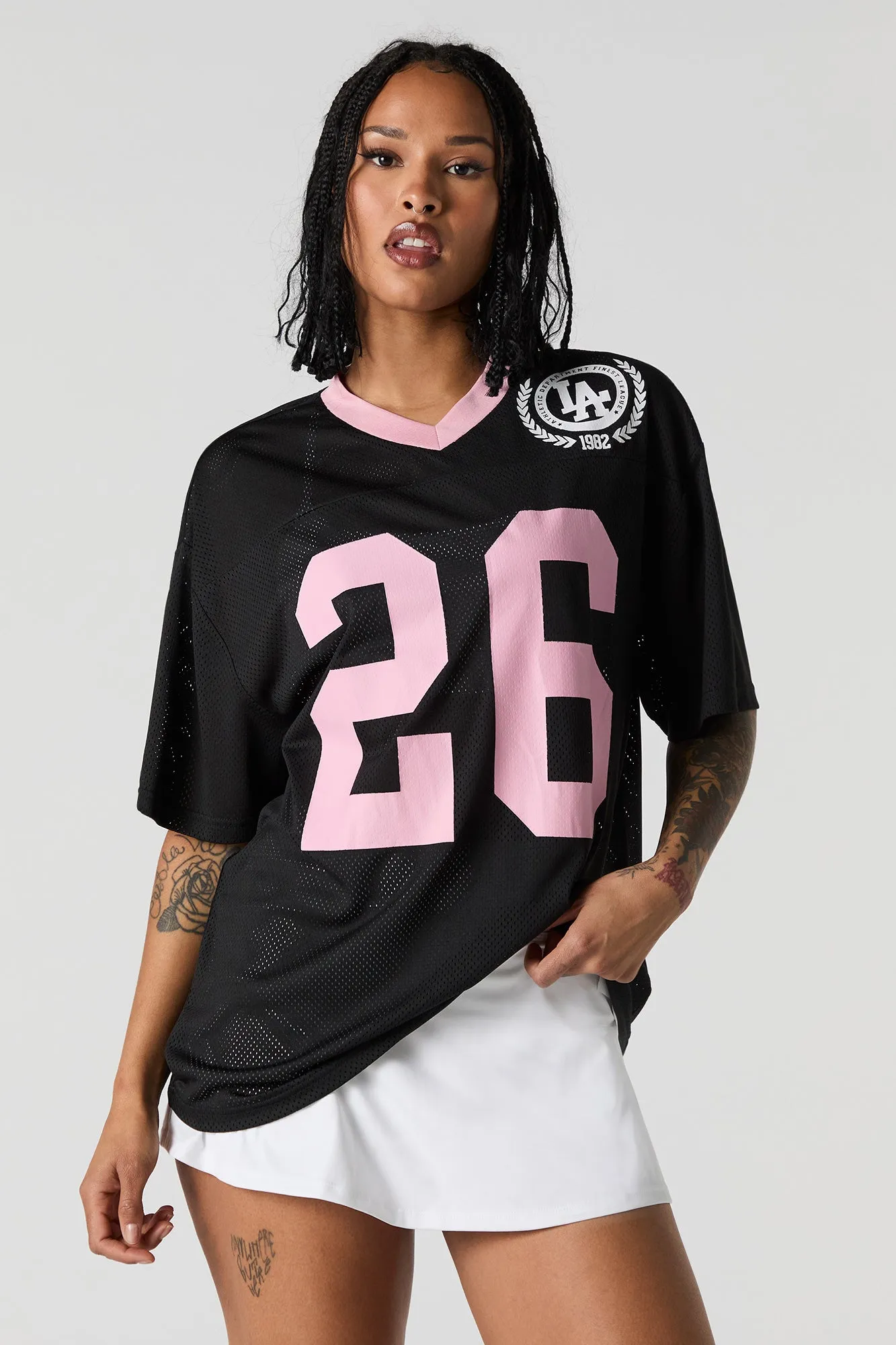 Mesh Graphic Football Jersey sold by Charlotte Russe product image thumbnail 4