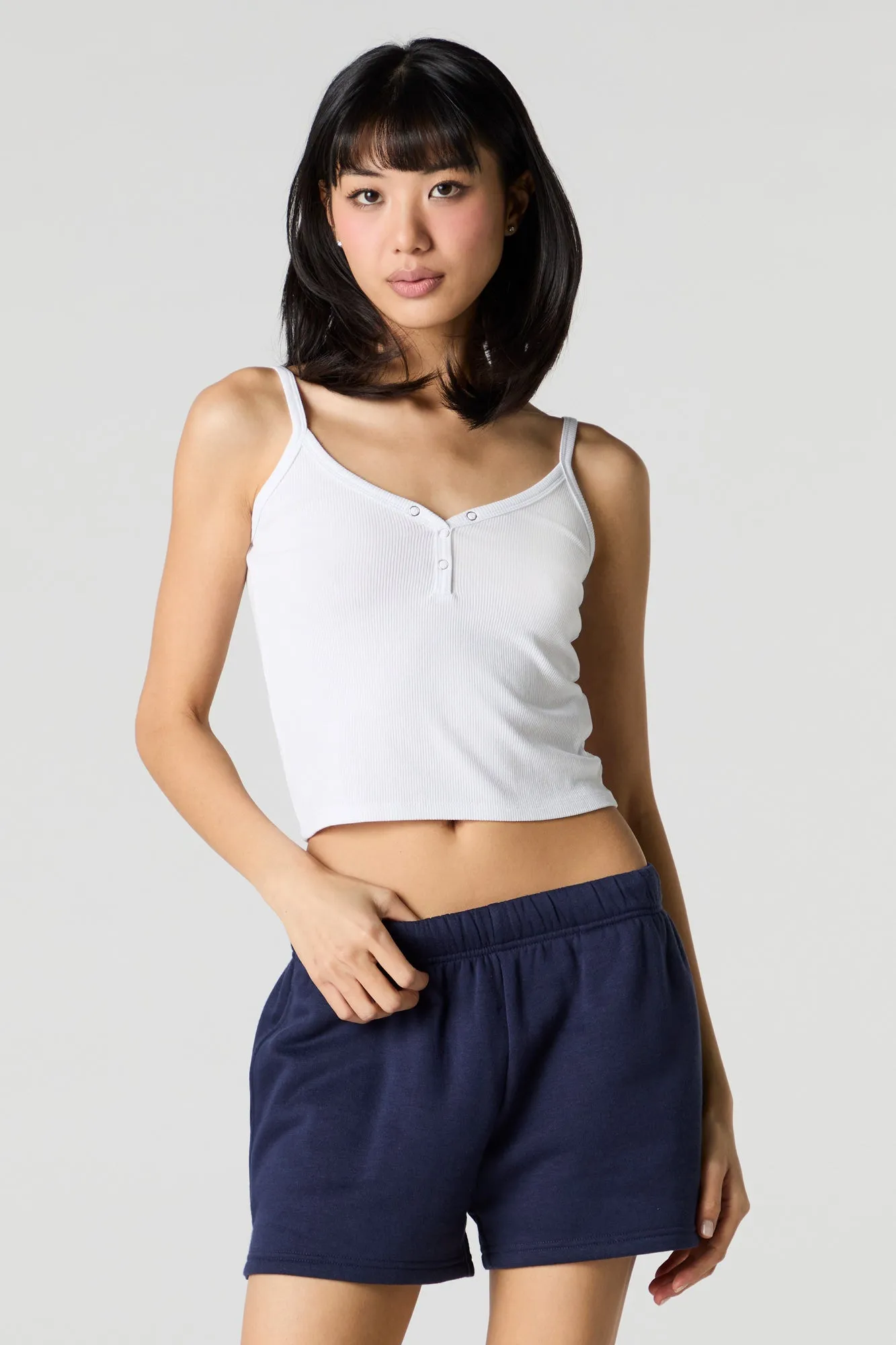 Solid High Rise Fleece Short sold by Charlotte Russe