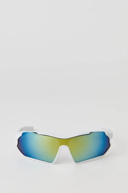 Soft Touch Sporty Shield Sunglasses sold by Charlotte Russe