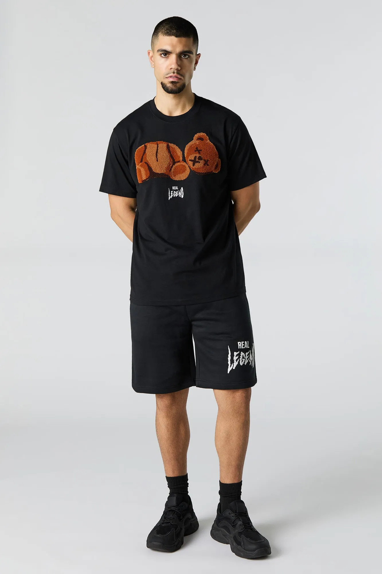 Graphic Fleece Longline Short sold by Charlotte Russe product image thumbnail 5