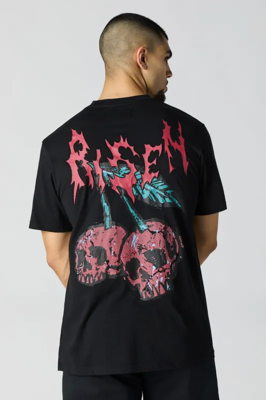 Skull Cherries Graphic T-Shirt sold by Charlotte Russe