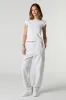 Solid Fleece Wide Leg Cargo Sweatpant sold by Charlotte Russe
