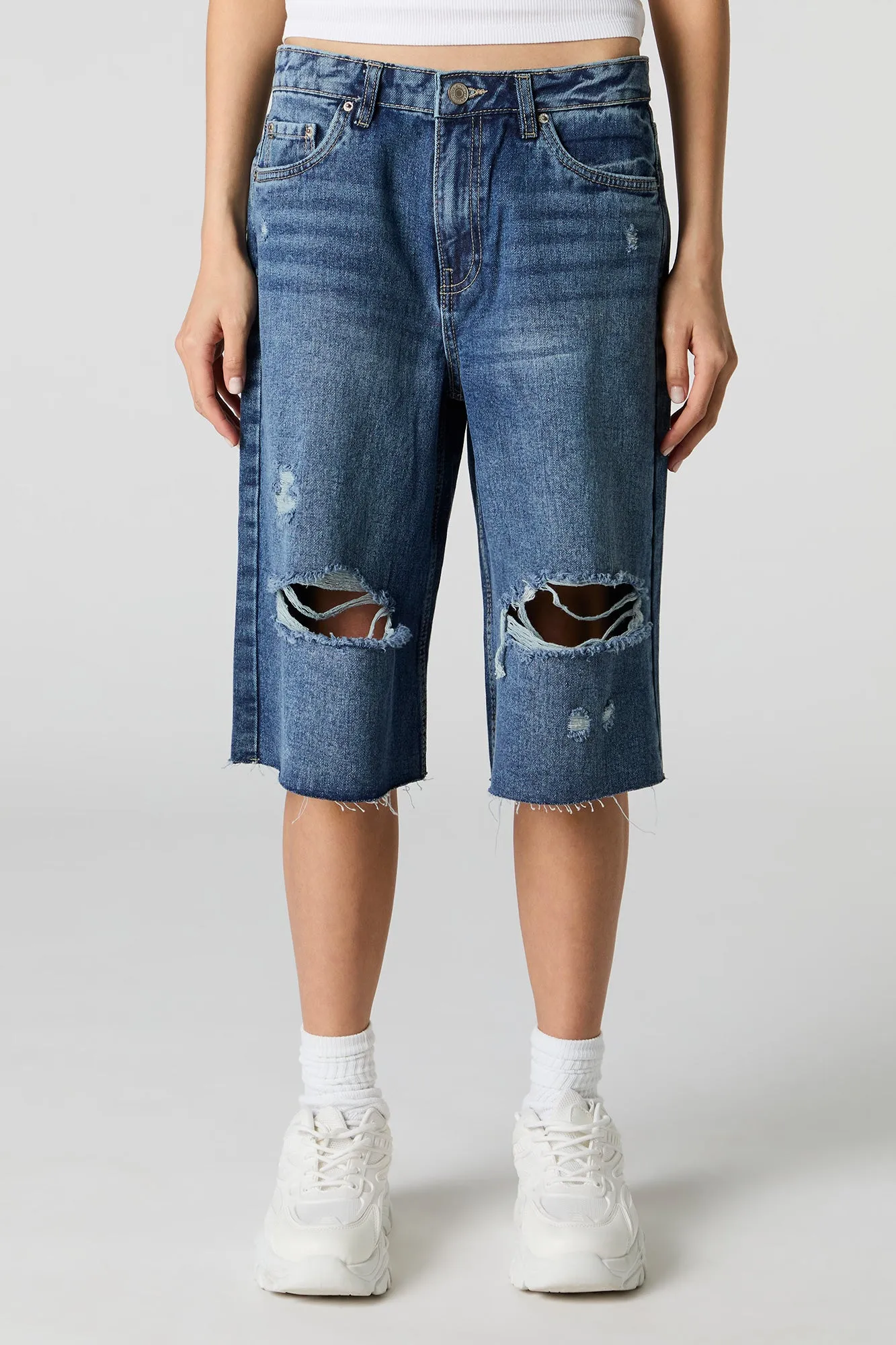 Low Rise Distressed Jort sold by Charlotte Russe product image thumbnail 2