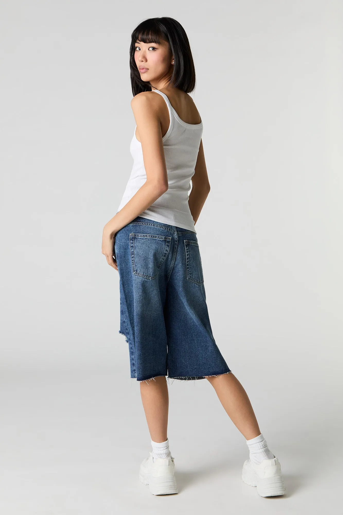 Low Rise Distressed Jort sold by Charlotte Russe product image thumbnail 3