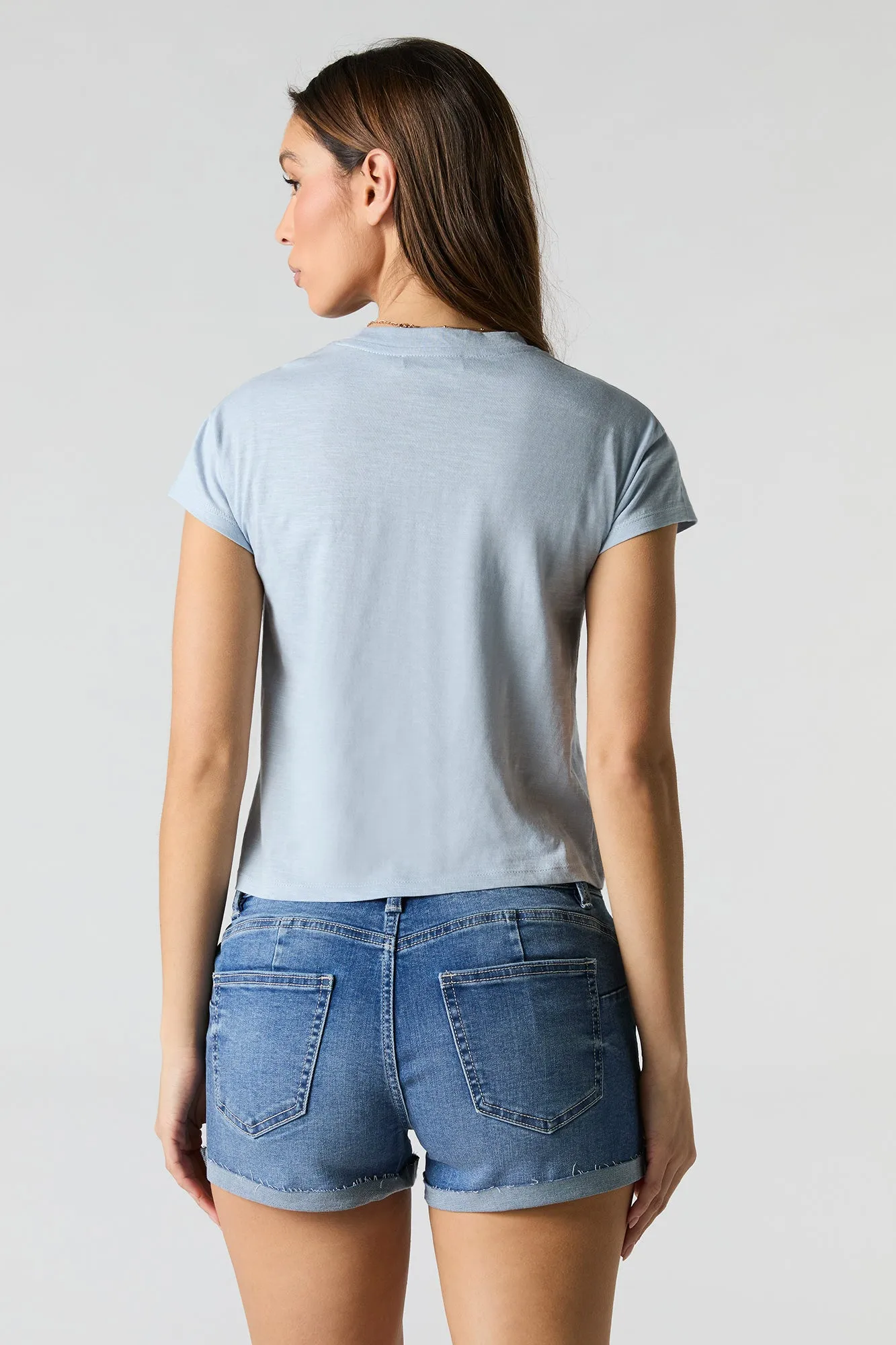 Medium Wash Mid Rise Push Up Denim Short sold by Charlotte Russe product image thumbnail 2