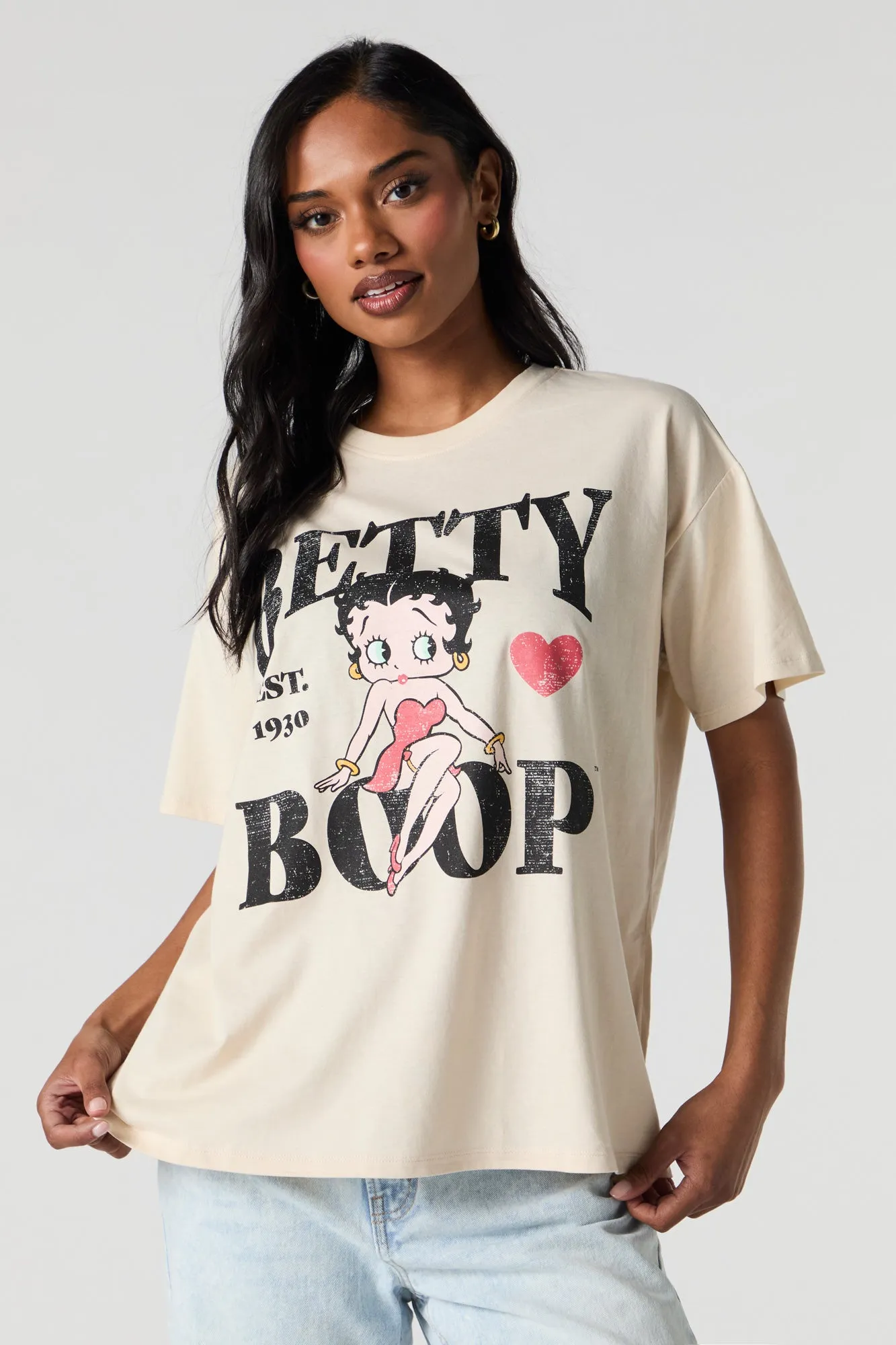 Betty Boop Graphic Boyfriend T-Shirt sold by Charlotte Russe