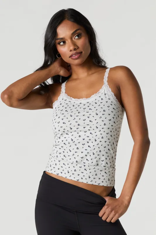 Scoop Neck Lace Trim Tank sold by Charlotte Russe