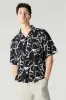 Printed Button-Up Top sold by Charlotte Russe