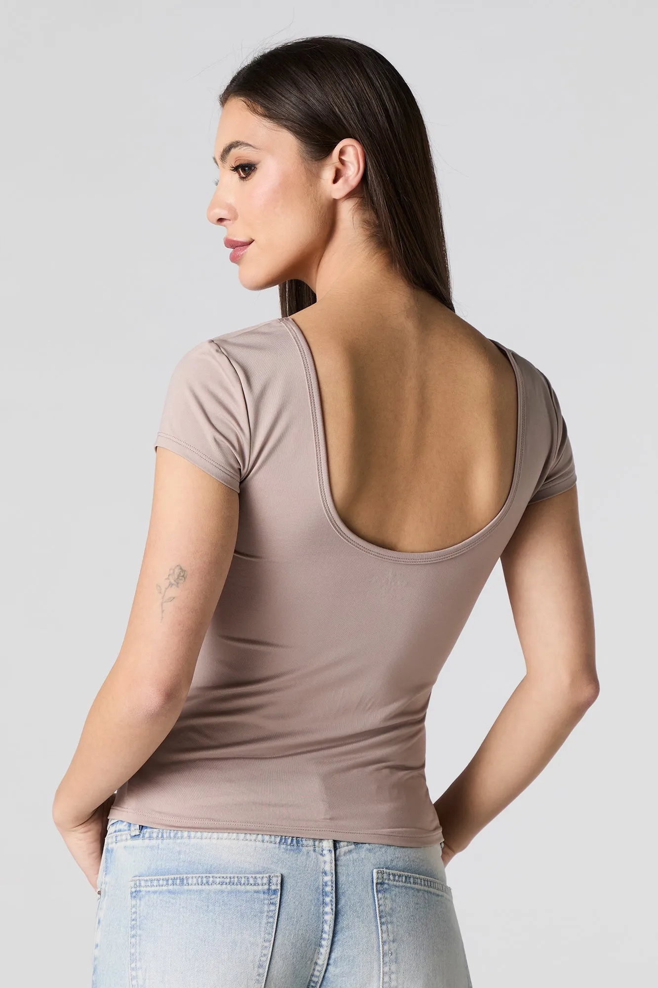 Contour Scoop Square Neck T-Shirt sold by Charlotte Russe product image thumbnail 2