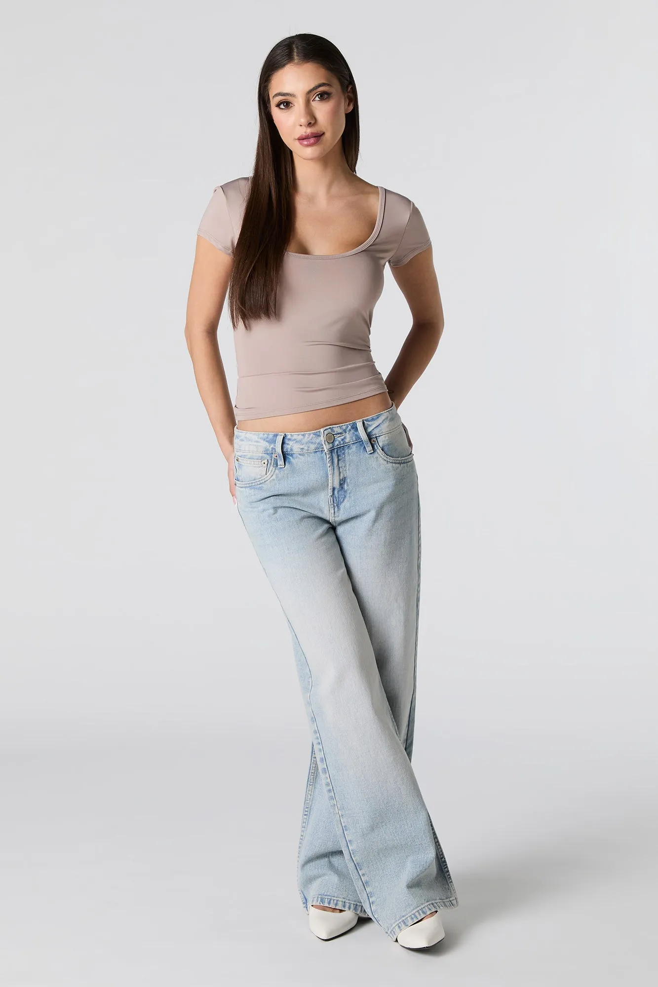 Contour Scoop Square Neck T-Shirt sold by Charlotte Russe product image thumbnail 3