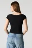 Scoop Neck Lace Trim T-Shirt sold by Charlotte Russe