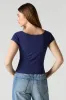 Scoop Neck Lace Trim T-Shirt sold by Charlotte Russe
