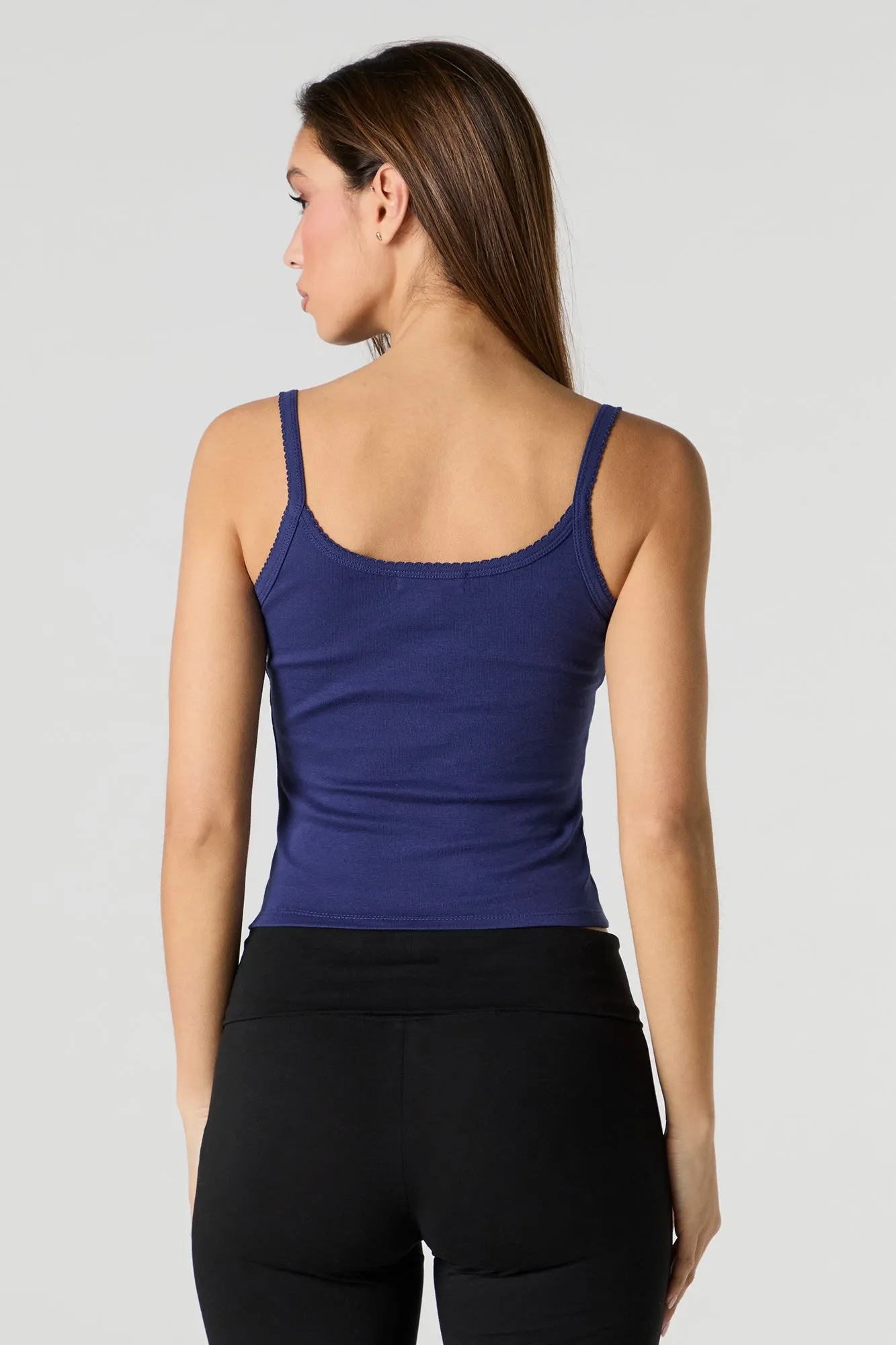 Embroidered Ribbed Scoop Neck Tank sold by Charlotte Russe product image thumbnail 2