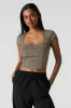 Contour Square Neck Cap Sleeve Top sold by Charlotte Russe