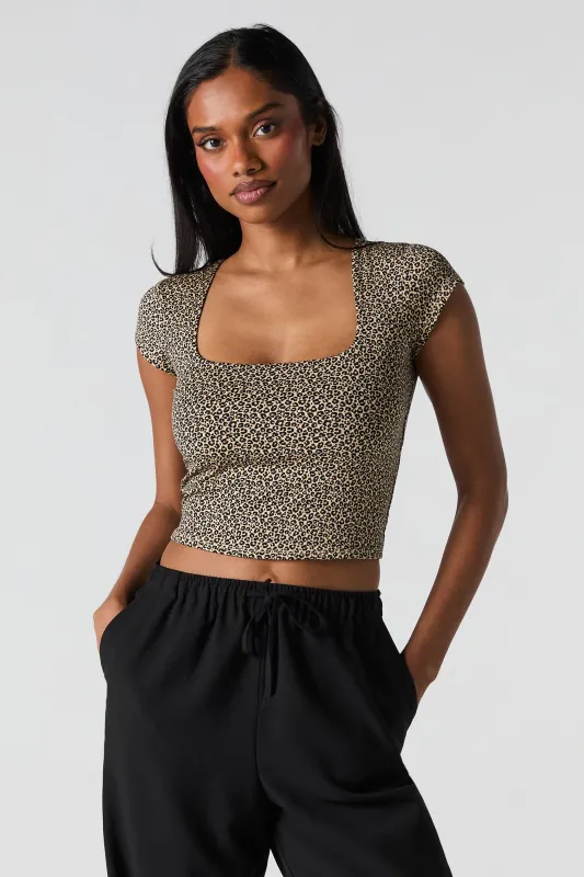 Contour Square Neck Cap Sleeve Top sold by Charlotte Russe